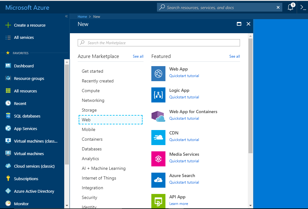 Create Azure WebApps