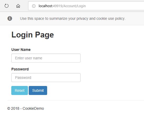 Asp.Net Core MVC Login Page