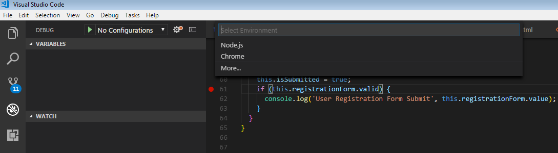 Angular Debug Chrome