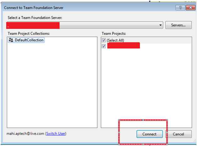 Connect to Team Foundation Server