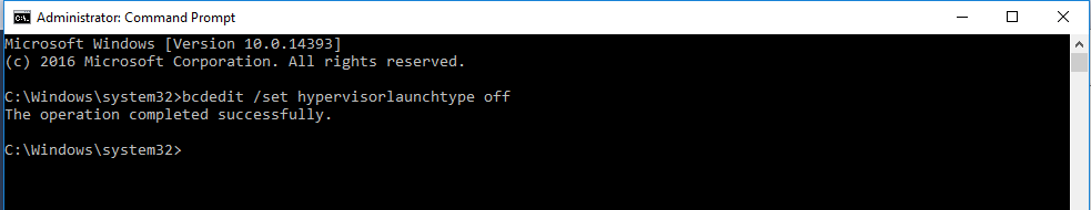 Hyper-v disable