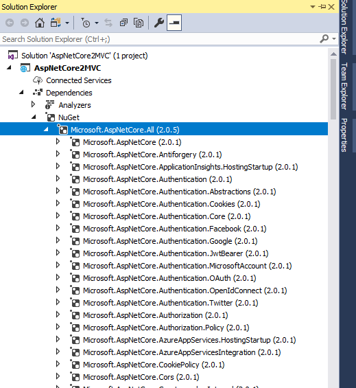 Asp.Net Core 2 Meta Packages