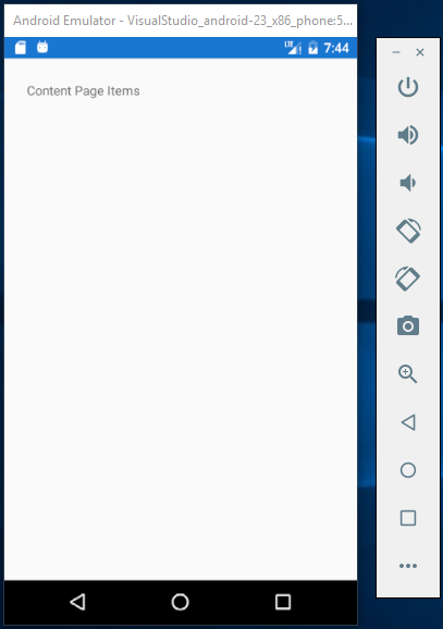 Xamarin Form Content Page