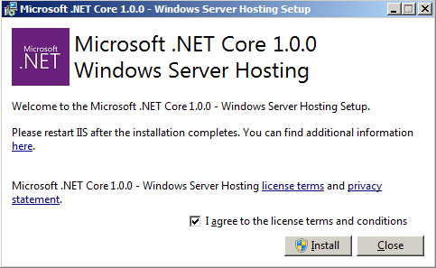 .Net Core 1.0 Hosting