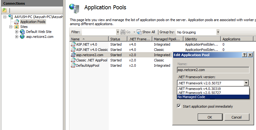 Application Pools